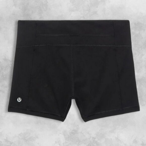 Lululemon Astro Yoga Short Zippered Side Pocket Four-Way Stretch Fabric Black 2 - Picture 2 of 6